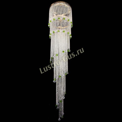 Люстра Милан каскад шар зеленый в Симферополе Гусь Хрустальный