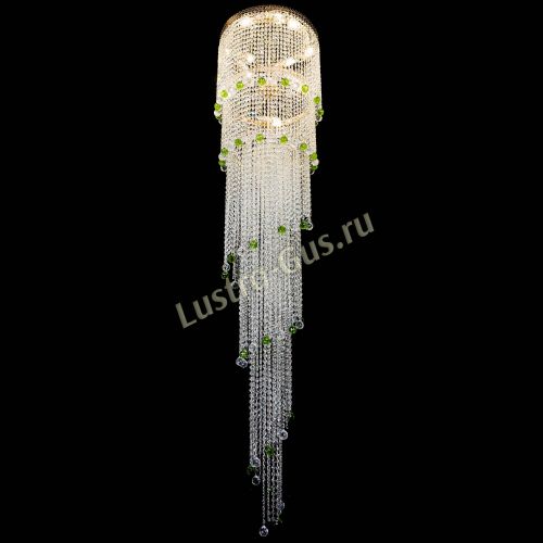 Люстра Милан каскад шар зеленый в Симферополе Гусь Хрустальный