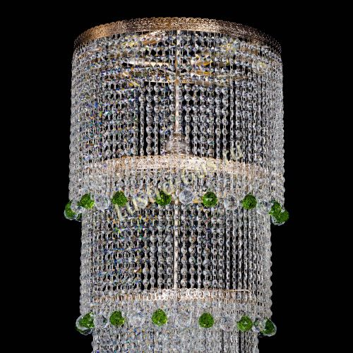 Люстра Милан каскад шар зеленый в Симферополе Гусь Хрустальный