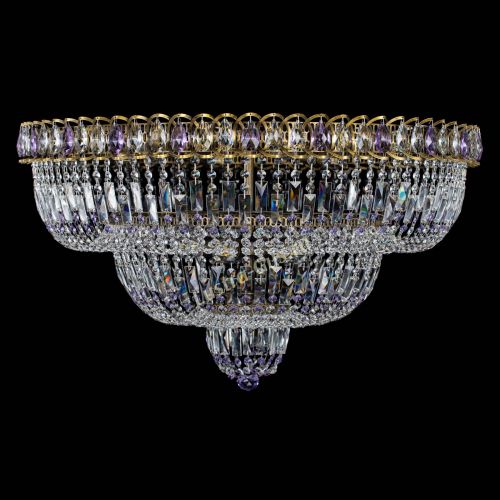 Люстра Водопад Обтикон №15 под бронзу фиолетовая в Симферополе Гусь Хрустальный