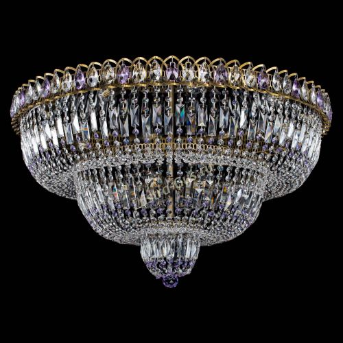 Люстра Водопад Обтикон №15 под бронзу фиолетовая в Симферополе Гусь Хрустальный