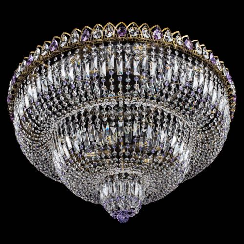 Люстра Водопад Обтикон №15 под бронзу фиолетовая в Симферополе Гусь Хрустальный
