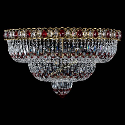 Люстра Водопад Обтикон №15 под бронзу красная в Симферополе Гусь Хрустальный