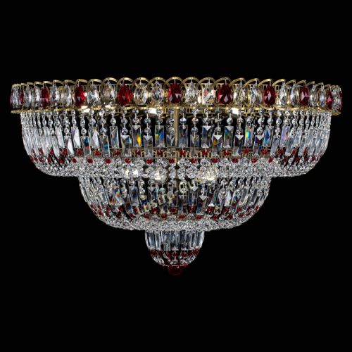 Люстра Водопад Обтикон №15 под бронзу красная в Симферополе Гусь Хрустальный