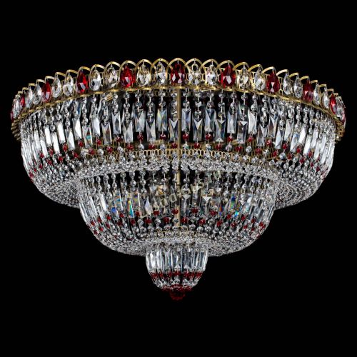 Люстра Водопад Обтикон №15 под бронзу красная в Симферополе Гусь Хрустальный