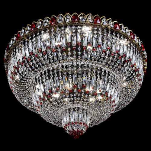 Люстра Водопад Обтикон №15 под бронзу красная в Симферополе Гусь Хрустальный