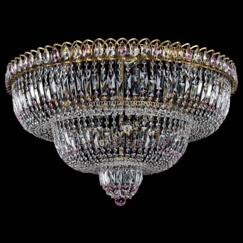 Люстра Водопад Обтикон №15 под бронзу розовая в Симферополе Гусь Хрустальный