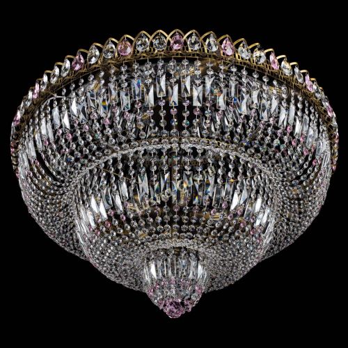 Люстра Водопад Обтикон №15 под бронзу розовая в Симферополе Гусь Хрустальный