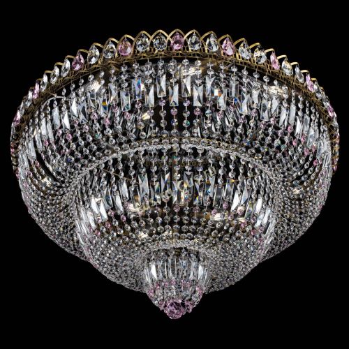 Люстра Водопад Обтикон №15 под бронзу розовая в Симферополе Гусь Хрустальный