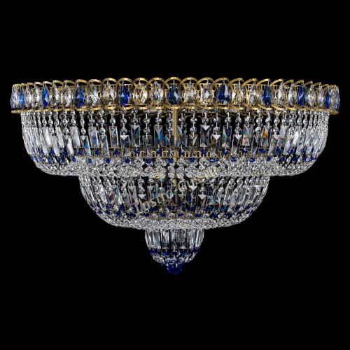 Люстра Водопад Обтикон №15 под бронзу синяя в Симферополе Гусь Хрустальный