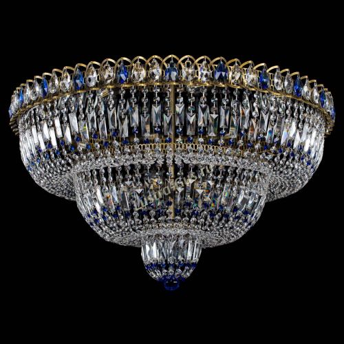 Люстра Водопад Обтикон №15 под бронзу синяя в Симферополе Гусь Хрустальный