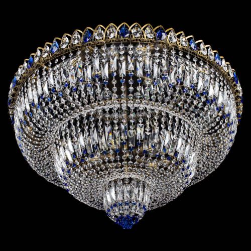 Люстра Водопад Обтикон №15 под бронзу синяя в Симферополе Гусь Хрустальный