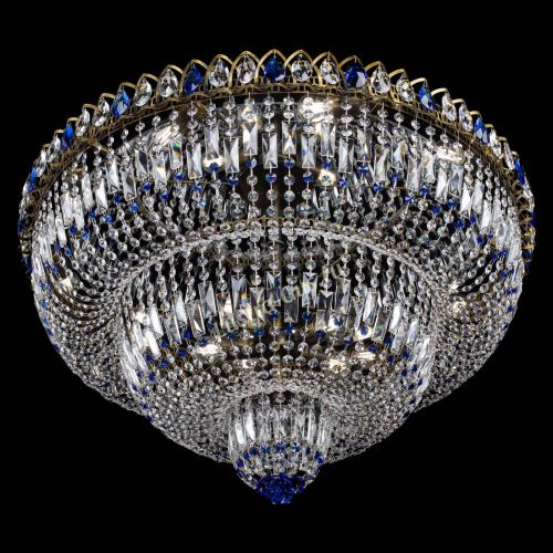 Люстра Водопад Обтикон №15 под бронзу синяя в Симферополе Гусь Хрустальный