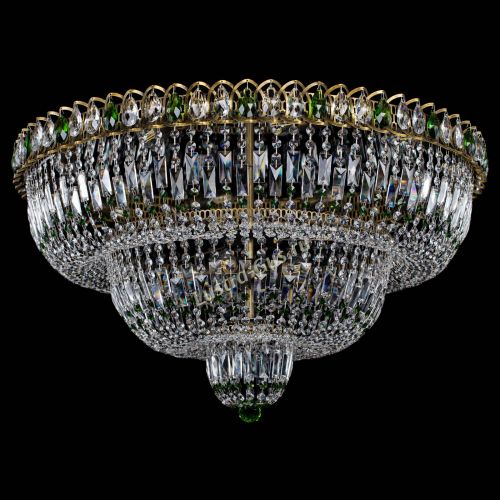 Люстра Водопад Обтикон №15 под бронзу зеленая в Симферополе Гусь Хрустальный