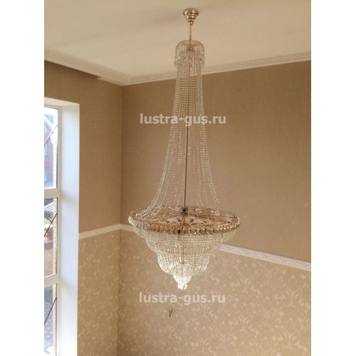 Люстра Водопад с подвесом 1000 мм в Симферополе Гусь Хрустальный