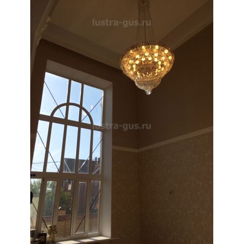 Люстра Водопад с подвесом 1000 мм в Симферополе Гусь Хрустальный