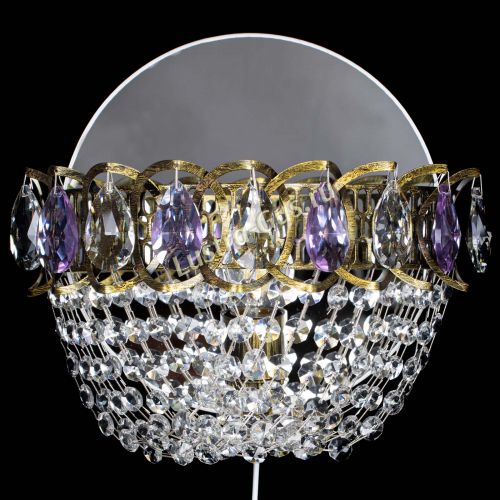 Бра Астра ажур под бронзу фиолетовая в Симферополе Гусь Хрустальный