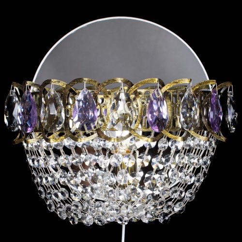 Бра Астра ажур под бронзу фиолетовая в Симферополе Гусь Хрустальный