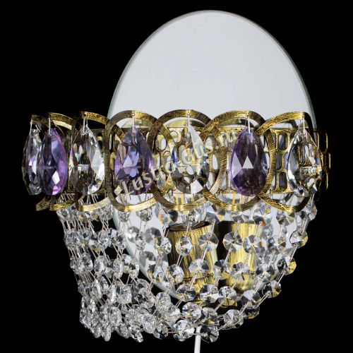 Бра Астра ажур под бронзу фиолетовая в Симферополе Гусь Хрустальный