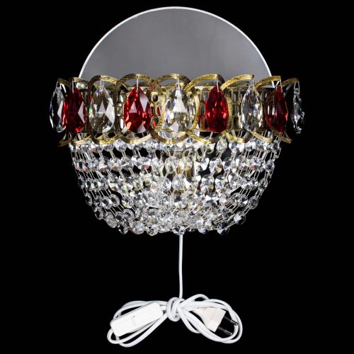 Бра Астра ажур под бронзу красная в Симферополе Гусь Хрустальный