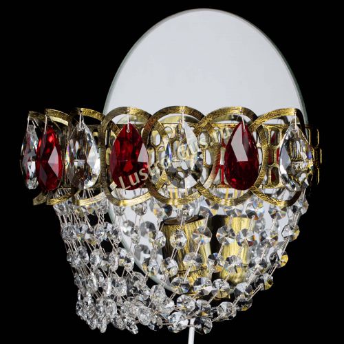 Бра Астра ажур под бронзу красная в Симферополе Гусь Хрустальный