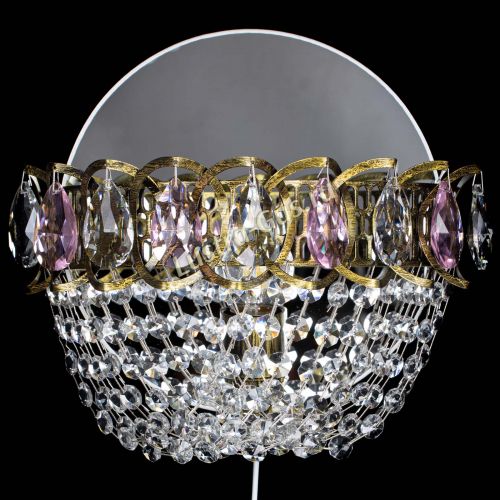 Бра Астра ажур под бронзу розовая в Симферополе Гусь Хрустальный