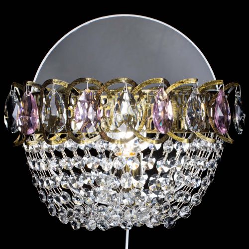 Бра Астра ажур под бронзу розовая в Симферополе Гусь Хрустальный