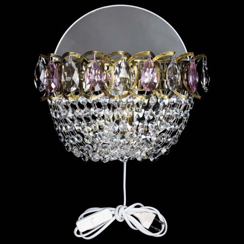 Бра Астра ажур под бронзу розовая в Симферополе Гусь Хрустальный