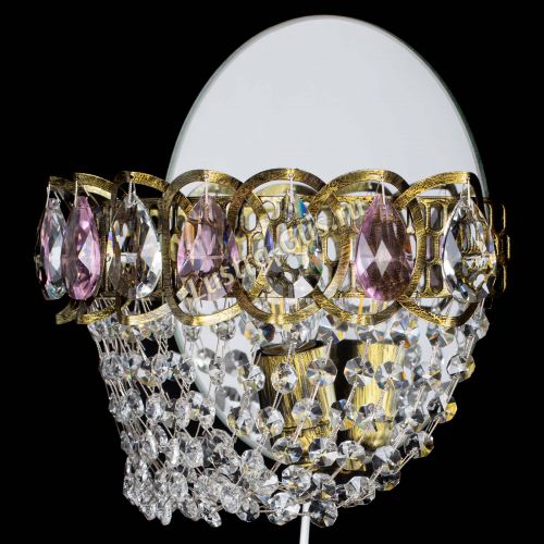 Бра Астра ажур под бронзу розовая в Симферополе Гусь Хрустальный