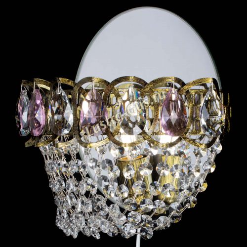 Бра Астра ажур под бронзу розовая в Симферополе Гусь Хрустальный