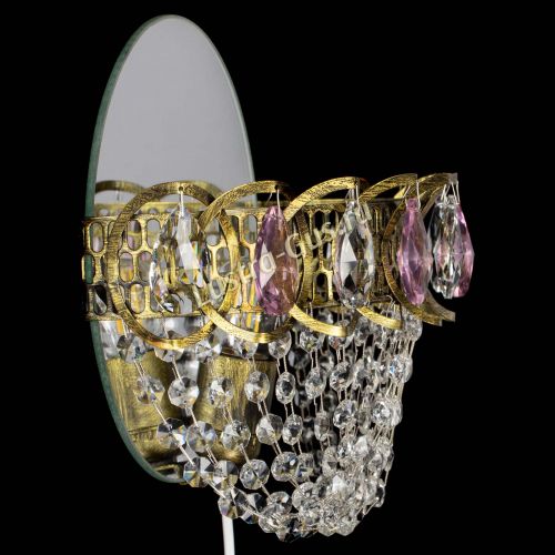 Бра Астра ажур под бронзу розовая в Симферополе Гусь Хрустальный