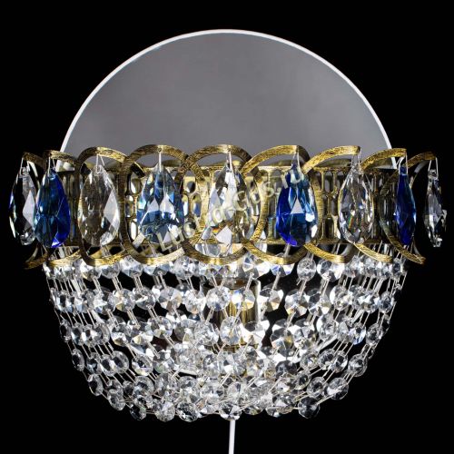 Бра Астра ажур под бронзу синяя в Симферополе Гусь Хрустальный