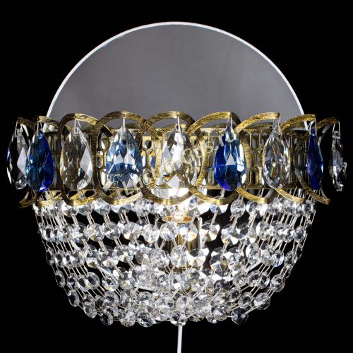 Бра Астра ажур под бронзу синяя в Симферополе Гусь Хрустальный