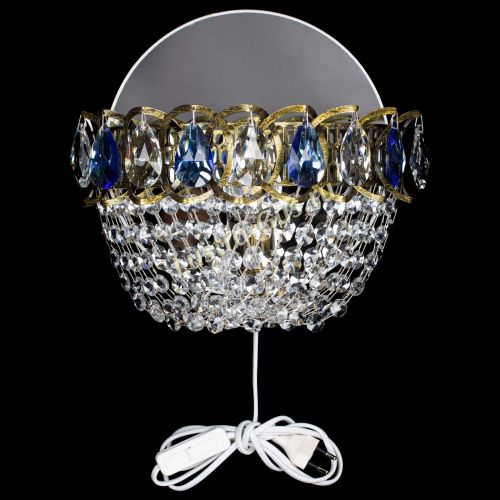 Бра Астра ажур под бронзу синяя в Симферополе Гусь Хрустальный