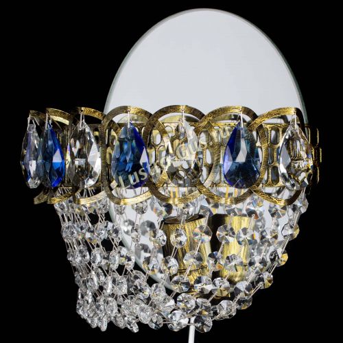 Бра Астра ажур под бронзу синяя в Симферополе Гусь Хрустальный