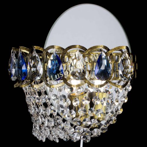 Бра Астра ажур под бронзу синяя в Симферополе Гусь Хрустальный