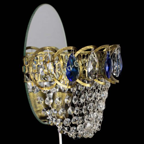 Бра Астра ажур под бронзу синяя в Симферополе Гусь Хрустальный