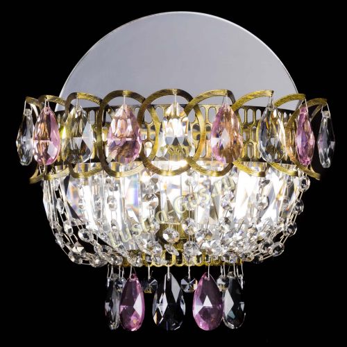 Бра Астра Розовая под бронзу в Симферополе Гусь Хрустальный