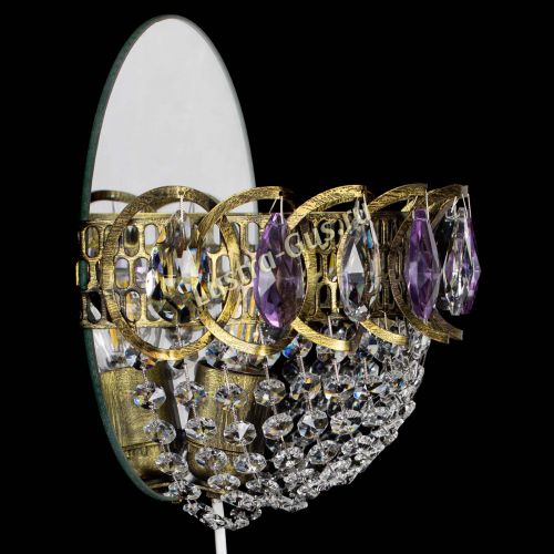 Бра Астра Сетка под бронзу Фиолетовая в Симферополе Гусь Хрустальный