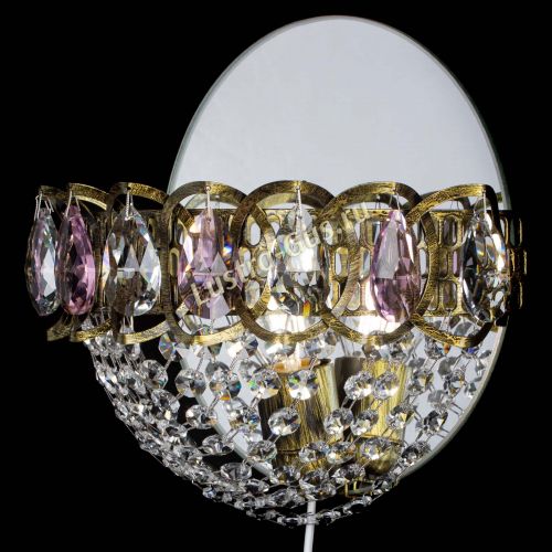 Бра Астра Сетка под бронзу Розовая в Симферополе Гусь Хрустальный