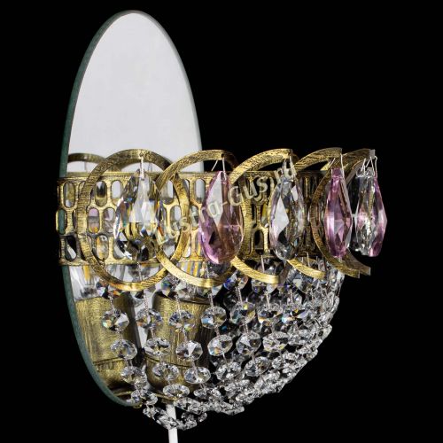 Бра Астра Сетка под бронзу Розовая в Симферополе Гусь Хрустальный