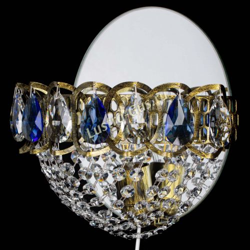 Бра Астра Сетка под бронзу Синяя в Симферополе Гусь Хрустальный