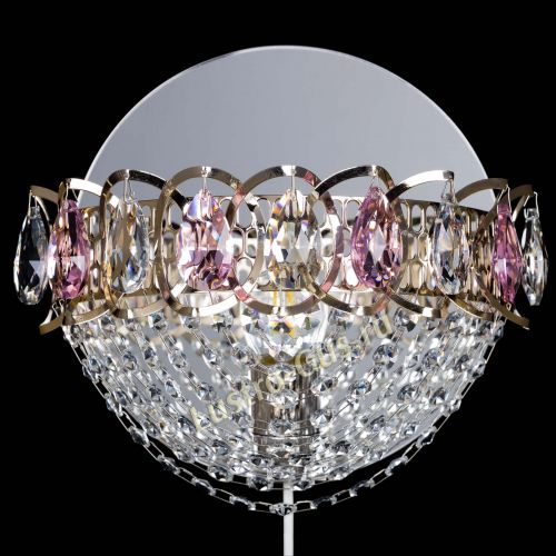 Бра Астра Сетка розовая в Симферополе Гусь Хрустальный