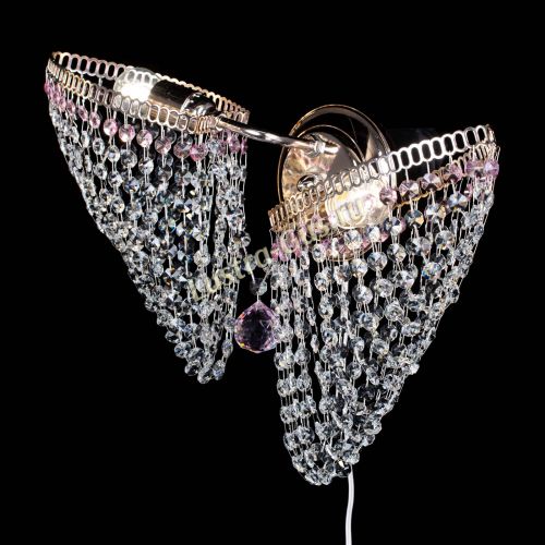 Бра Бутоны №2 розовая в Симферополе Гусь Хрустальный