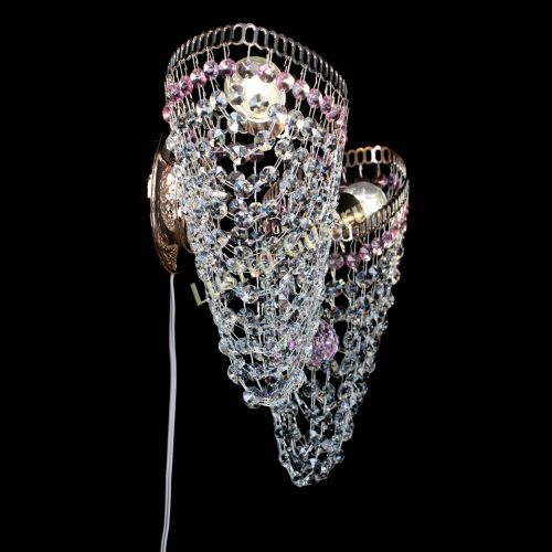 Бра Бутоны №2 розовая в Симферополе Гусь Хрустальный