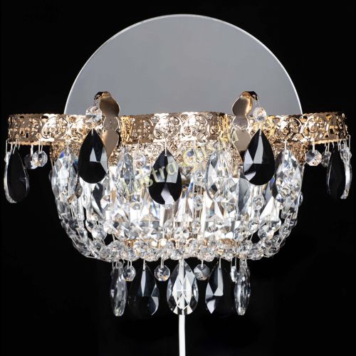 Бра Камея Флора черная в Симферополе Гусь Хрустальный