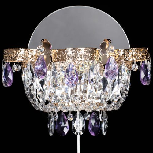 Бра Камея Флора фиолетовая в Симферополе Гусь Хрустальный