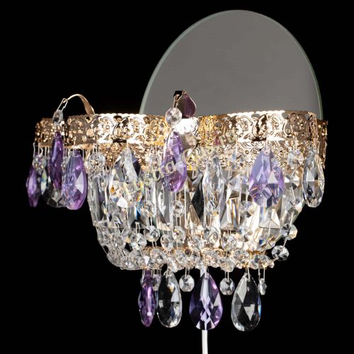 Бра Камея Флора фиолетовая в Симферополе Гусь Хрустальный