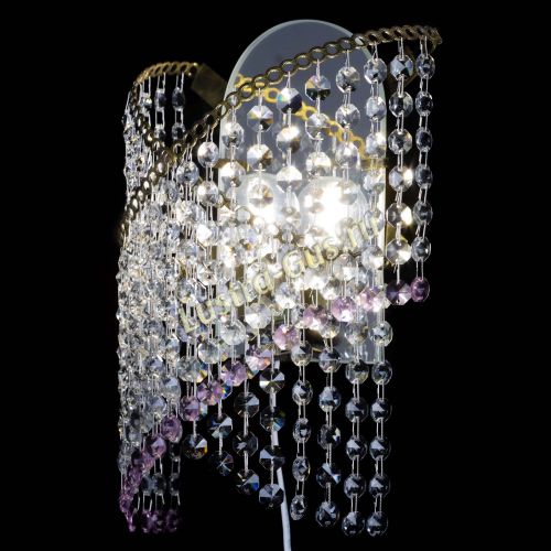 Бра Космея №1 розовая под бронзу в Симферополе Гусь Хрустальный