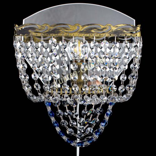 Бра Квадрат №2 под бронзу Синяя в Симферополе Гусь Хрустальный